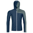 Muške funkcionalne majice dugih rukava Ortovox Fleece Light Grid Hooded Jkt M tamno plava