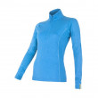 Ženska termo majica Sensor Merino Active uz vrat, zip plava Blue