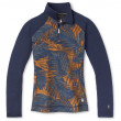 Ženska termo majica Smartwool W Merino 250 Bl Pattern 1/4 Zip Boxed plava/narančasta DeepNavyPalm