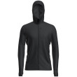 Muške funkcionalne majice dugih rukava Icebreaker M Mer 260 Quantum IV LS Zip Hoodie crna Black