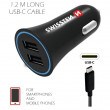 Auto adapter Swissten Car Charger + USB-C Cable