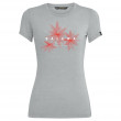 Ženska majica Salewa Lines Graphic Dry W T-Shirt. siva/crvena