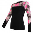 Ženska termo majica Sensor Merino Impress (long sleeve) crna/ružičasta Black/Camo