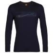Muške funkcionalne majice Icebreaker 200 Oasis LS Crewe Ski Stripes tamno plava