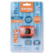 Čeona svjetiljka Extol 100lm, nabíjecí, USB, 3W LED