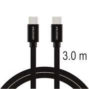 Kabeli za punjenje i sinhronizaciju Swissten Textile USB-C / USB-C 3 m