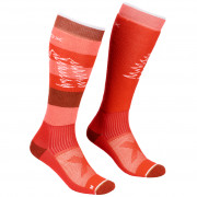Ženske čarape Ortovox W's Free Ride Long Socks crvena ClayOrange