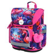 Školski ruksak za niže razrede osnovne škole Baagl Ergo ružičasta Plameňáci