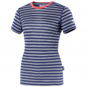 Ženska majica Zulu Merino 160 Short Stripes plava/siva