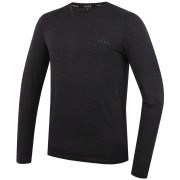 Muška majica MOOA MerinoSilk 160 long crna black melange