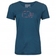 Ženska majica Ortovox 120 Cool Tec Leaf Logo Ts W tamno plava
