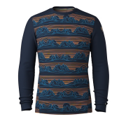 Muške funkcionalne majice Smartwool M Classic Thermal Merino Base Layer Crew smeđa / plava DEEP NAVY GEO PEAKS