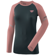 Ženska majica Dynafit Alpine Pro W L/S Tee crna/ružičasta blueberry MOKAROSA/6240