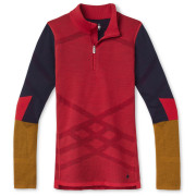 Ženska termo majica Smartwool W Intraknit Merino 200 Colorblock 1/4 Zip crvena pomegranate