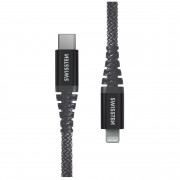 Kabeli za punjenje i sinhronizaciju Swissten Kevlar USB-C/Lightning 1,5 m tamno siva