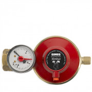 Regulator pritiska Gimeg Regulátor tlaku plynu s barometrem a tlakovou pojistkou Gimeg 30 Mbar Kombi se závitem 1/4" crvena