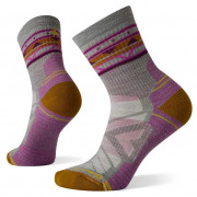 Ženske čarape Smartwool Hike Light Cushion Zig Zag Valley Mid Crew Socks siva/ljubičasta