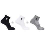 Čarape Salomon Everyday Lite Quarter 3-Pack crna/siva Black / White / Frost Gray