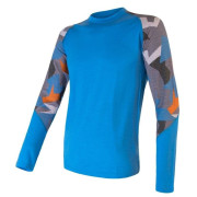 Muške funkcionalne majice Sensor Merino Impress, dugi rukav plava Blue/Camo