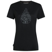 Ženska majica Icebreaker Women Merino 150 Tech Lite SS Tee Hike Path crna Black