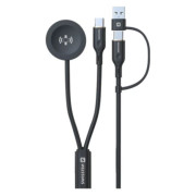 Kabeli za punjenje i sinhronizaciju Swissten Wireless magnetic charging cable 2in1 for Samsung Watch + USB-C 1,2 m