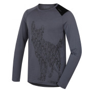 Muške funkcionalne majice Husky Merino 100 dl. rukáv Dog siva