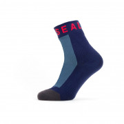 Vodootporne čarape SealSkinz WP Warm Weather Ank Lenght + Hydrostop plava/siva NavyBlue/Gray/Red