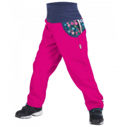 Dječje softshell hlače Unuo Fleece vzor ružičasta