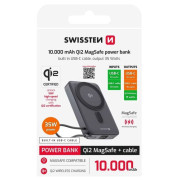 Power bank eksterne baterije Swissten 10000 mAh Qi2 MagSafe power bank