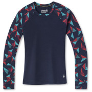 Ženska termo majica Smartwool W Merino 250 Baselayer Pattern Crew Bxd plava / crvena DeepNavyPinwheel