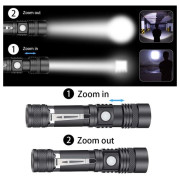 Baterijska lampa na punjenje Solight LED 400lm + cyclo