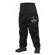 Softshell hlače za mališane s runom Unuo Softshell crna