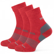 Ženske čarape Warg Merino Hike W 3-pack crvena