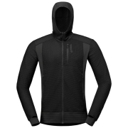Muške funkcionalne majice dugih rukava Norrona falketind Alpha120 Zip Hood crna Caviar Black