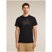 Muške funkcionalne majice Icebreaker Merino Blend 125 Cool-Lite™ Sphere SS Tee Across the Peaks crna BLACK