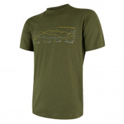 Muška majica Sensor Merino Wool Active PT Track (short sleeve) tamno zelena Safari