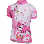 Dječji biciklistički dres Etape Rio (dívčí) bijela / ružičasta