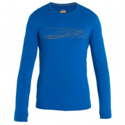 Muška majica Icebreaker M 200 Oasis LS Crewe Ski Stripes plava