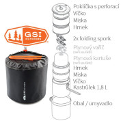 Set posuđa GSI Outdoors Halulite Dualist HS