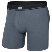 Muške bokserice Saxx Essential Cotton Boxer Brief Fly siva turbulence