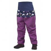 Softshell hlače za mališane s runom Unuo Softshell vzor Ljubičasta