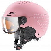 Dječja skijaška kaciga Uvex Rocket Jr. Visor ružičasta pink confetti mat