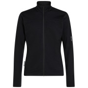 Muške funkcionalne majice dugih rukava Icebreaker Men Merino Blend 300 RealFleece™ Descender LS Zip crna Black