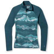 Ženska funkcionalna majica Smartwool W Classic Thermal Merino BL 1/4 ZB plava Twilight Blue Mtn Scape