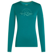 Ženska funkcionalna majica Icebreaker Women Merino 200 Oasis LS Crewe Sunrise Summit tirkizna Tidal Teal