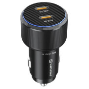 Adapter Swissten Car Charger 2X USB-C PD, 50W + cabel USB-C / USB-C, 1 m