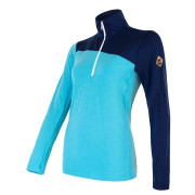 Ženska termo majica Sensor Merino Extreme zip plava TmModrá/Blue