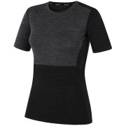 Ženska majica MOOA MerinoSilk Block 160 short crna black melange