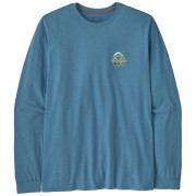 Muška majica Patagonia Long-Sleeved Great Waves Responsibili-Tee plava Shore Blue
