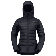 Ženska jakna od perja Norrona falketind down750 Zip Hood crna Caviar Black
